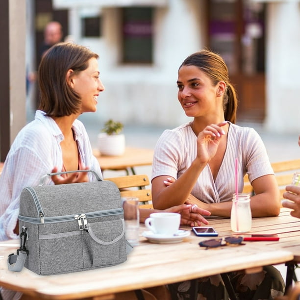 Sac à Déjeuner Isotherme Pour Homme Et Femme – Grande Boîte à Déjeuner étanche Portable Pliable Réutilisable Pour Adulte Avec Bandoulière Réglable Pour Bureau, Camping, Pique-nique, Plage, Cuisine