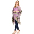 thumbnail image 3 of Sakkas Adalwin Desert Sun Lightweight Circle Ponch Tunic Top Blouse W / Embroidery - 37-Lavender - One Size, 3 of 5