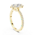 thumbnail image 3 of Zuwelria Luxurious Promise Rings | 1.37 Carat Pear Cut Moissanite Diamond Ring for Engagement | D/VVS1 Halo Ring for Women | 18K Yellow Gold over Silver Size 5, 3 of 8