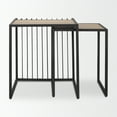 thumbnail image 3 of Mercana Miles Black Metal W/ Light Wood Nesting End/Side Table in Brown, 3 of 11
