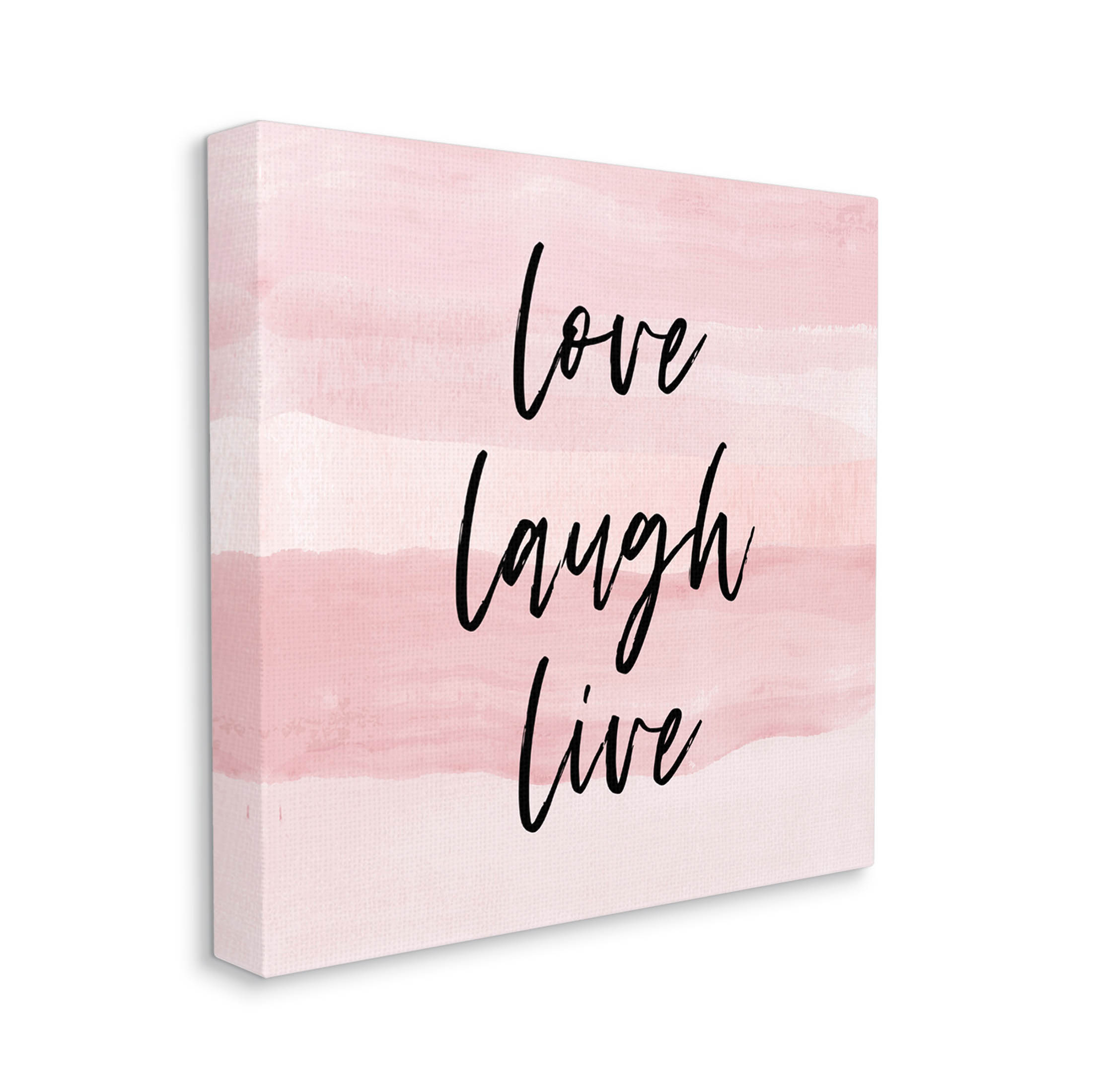 Stupell Industries Pink Love Laugh Live Phrase Graphic Art Gallery Wrapped Canvas Print Wall Art, Design by Martina Pavlova