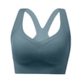 thumbnail image 2 of Feancey Womens Seamless Bras Criss Cross Back Wireless Bra Wide Strap Casual Everyday Brassiere Solid Color Breathable Sports Bras Navy M, 2 of 6