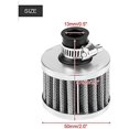 thumbnail image 2 of Air Filter, 12mm Universal Car Air Intake Filter Crankcase Vent Cover Breather(Silver), 2 of 5