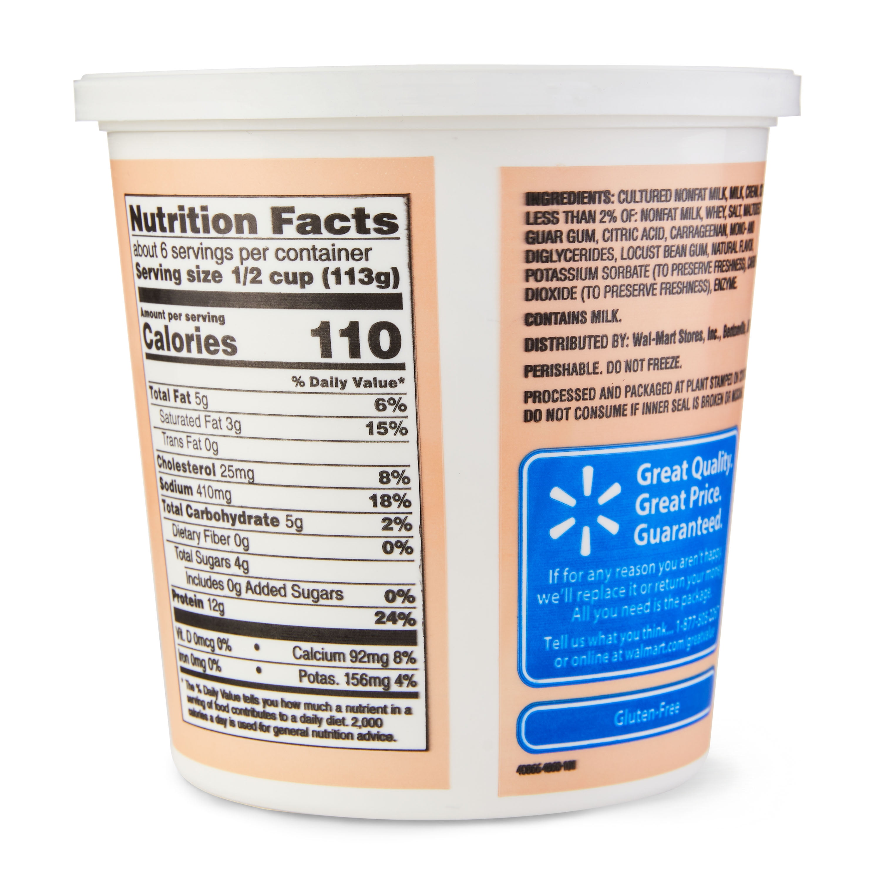 Great Value Fat Free Cottage Cheese Nutrition Facts 