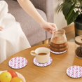 thumbnail image 7 of Multi-Shape Mdf Cork Coaster 4 Pieces Of Anti-Slip, Anti-Wear And Anti-Fouling 3.9in Easy To Clean And Stable Structure Modern Pink Ribbon Pattern Round Shape, 7 of 7