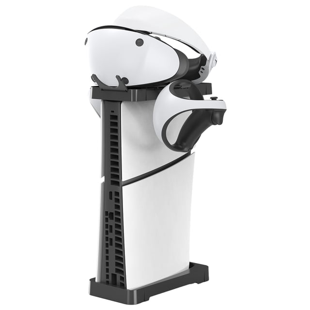 Gaming Mount Brackets Kit Game Accessories for PS5 Slim Disc & Digital Edition, Standing Mounts Holder for PS VR2 Controller