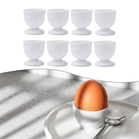 4/8pc White Egg Cup Holder Hard Soft Boiled Eggs Rack Cups Kitchen Breakfast Cooking Egg Stand Kitchen Accessories