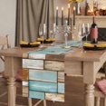 thumbnail image 2 of Table Runners 72 Inches Long Dress Scarves, Blue Brown Vintage Farmhouse Kitchen Table Runner, Coffee Tablerunners, Retro Farmhouse Elegant Pastoral 14x72 Inch, 2 of 9