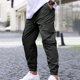 thumbnail image 1 of Pantalones largos estilo cargo para hombre, informales, holgados, con bolsillos y cordón, para ejercicio al aire libre, de poliéster., 1 of 7