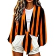 thumbnail image 3 of Gamivast Tie Front Cardigan for Women Long Lantern Sleeve Cropped Bolero Shrugs Print Lightweight Dress Cover Up Tops for Fall Halloween Party Casual Outerwear, 3 of 6