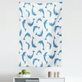 thumbnail image 1 of Dolphin Tapestry, Pattern Dolphins Illustration Ornamental Nature Under the Wildlife Marine, Fabric Wall Hanging Decor for Bedroom Living Room Dorm, 5 Sizes, Blue White, by Ambesonne, 1 of 1