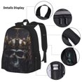 thumbnail image 3 of Disketp Royal Skull With Golden Crown Mochila Estampada de Gran Capacidad con Lonchera y Estuche, Set de 3 Piezas para Estudiantes, 3 of 7