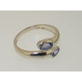 thumbnail image 5 of LBG British Made 18k White Gold Natural Tanzanite Womens Band Ring - 33 size options - Size 8.5, 5 of 7