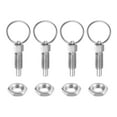 thumbnail image 1 of Unique Bargains 4Pcs Spring Plunger 1/4'- 20 Thread Size with Pull Ring Flat Head Retractable Index Plunger, 1 of 5
