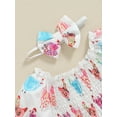 thumbnail image 6 of Suealasg Baby Girls Rompers Dress with Headband Short Sleeve Chicken Print Skirt Hem Bodysuits 3 6 12 18 Months Newborn Girls Summer Farm Clothes, 6 of 8