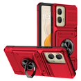 thumbnail image 2 of For Motorola Moto G Stylus 5G 2024 Phone Case with Finger Ring Holder Kickstand, Card Slots，Heavy Duty Shockproof Rugged Protective Working with Magnetic Car Phone Mount,Red, 2 of 8