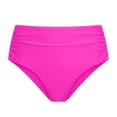 thumbnail image 3 of Solid Color High Waist Swim Bottoms With Ruching Detail Triangle Bikini Panties For Beach Pool Women Bathing Suit Bottoms Swimsuit Skirts for Women Womens plus Swimwear Bathing Shorts for Women Boy, 3 of 3