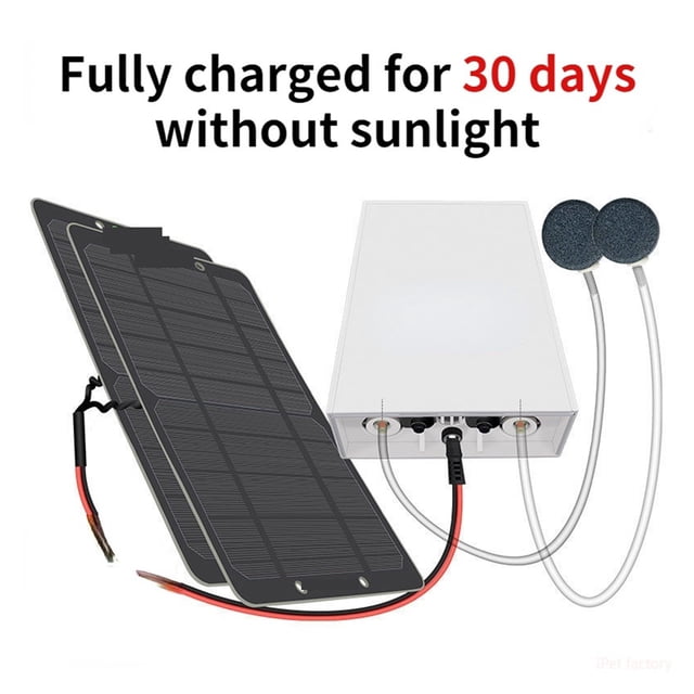 Solar Aeration Water Pump Ultra-quiet Lithium Battery Charging Hydroponic Plants Fish Farming Oxygen Fish Tank Air Pump Aquarium ,Multi-Install Methods