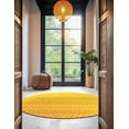 thumbnail image 3 of Unique Loom Moroccan Trellis Collection Area Rug - Mamounia (10' Round Yellow/Ivory), 3 of 11