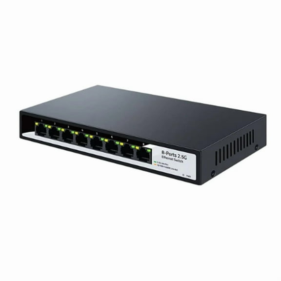 8 Port 2.5GbE Ethernet Switch Unmanaged 2.5G Network Switch Fanless Desktop Small Home Lab Setup Switch US Plug