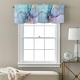 thumbnail image 3 of Teal Purple Marble Kitchen Curtain Valances for Windows Farmhouse Short Curtains, Modern Abstract Ink Painting Art Luxury Rod Pocket Valance Curtain for Bedroom Cafe Living Room 42"x12", 3 of 8