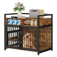 thumbnail image 1 of TROPOW Meuble Cage pour Grand Chien de 48 Pouces, Enclos pour Chien en Bois Robuste avec 2 Tiroirs de Rangement, Mangeoire Surélevée Réglable à 360°, Doubles Portes, Cage Intérieure pour Chiens Grands Ou Moyens, 1 of 7
