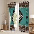 thumbnail image 3 of jejeloiu Rustic Western Aztec Black Out Curtains,Retro Bohemian Geometric Curtains Pack of 2 (42x63 Each),Cyan Brown Bedroom Curtains For Men Women,Home Decor, 3 of 6
