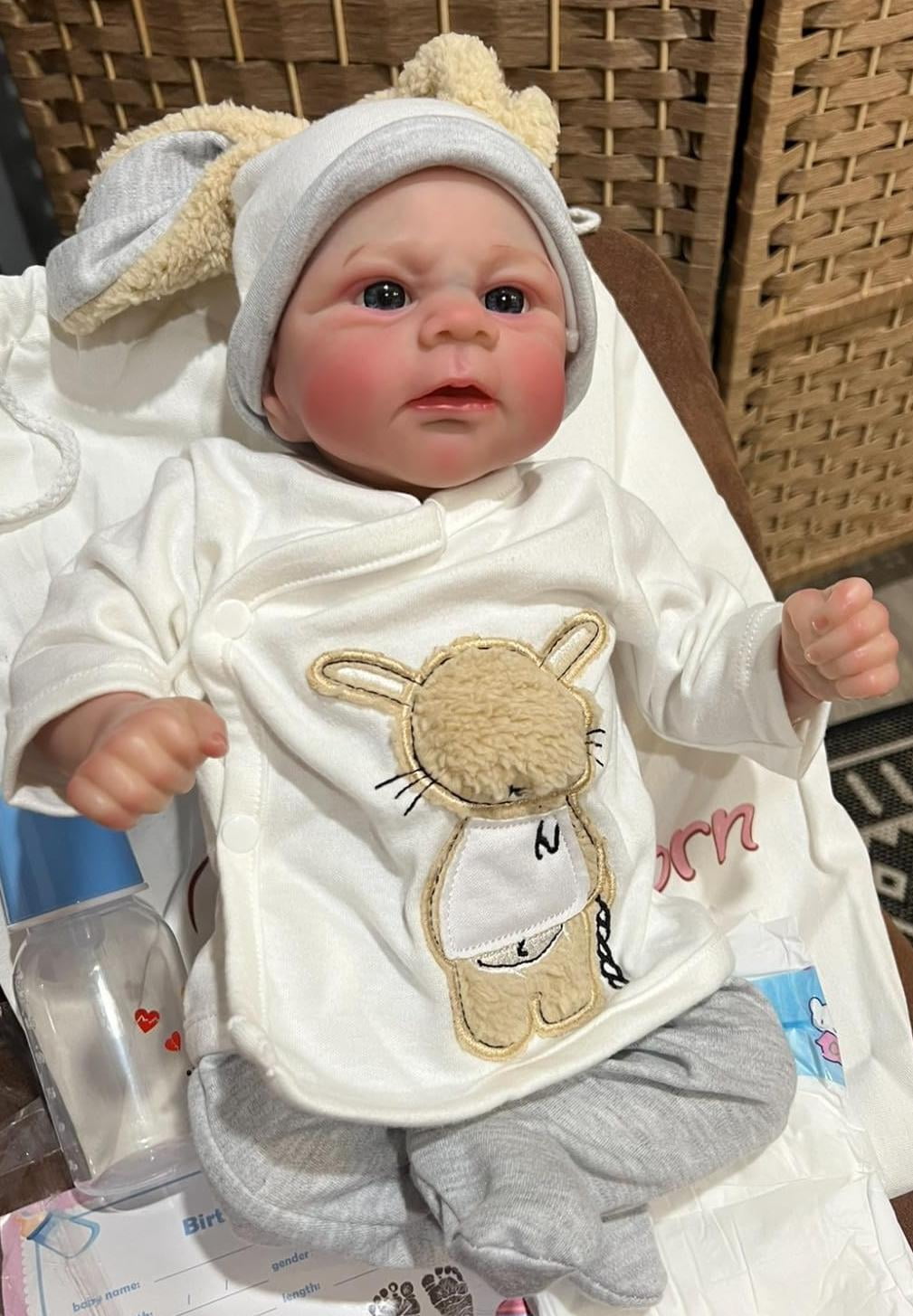 Adorable Reborn Baby Dolls - Lovely 17" Cute Vinyl Body Realistic Baby Doll Real Life Toddler Baby Dolls with Complete Accessories