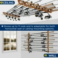 thumbnail image 6 of Rush Creek Creations 2-in-1 Fishing Rod Storage Rack, 11-Rod Wall and Ceiling Mount Holder, American Cherry Finish, 6 of 7