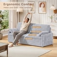 thumbnail image 4 of 78.7” Oversized Corduroy Sofa Couch, 6-in-1 Multi-Functional Convertible Furniture with Independent Telescopic Seats, Space-Efficient Home Decor for Indoor Living & Sleeping Area,Grey, 4 of 11