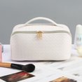 thumbnail image 3 of Bolsa cosmético de cuero PU de lavado con patrón de tejido de moda Suave para nadar Fitness Sywqhk Para Estrenar, 3 of 7