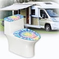 thumbnail image 6 of HELLHERO Colorful Tie-Dye Patterns Bathroom Seat Covers, Stays in Place Dustproof Polyester Toilet Seat Covers Set, 6 of 8