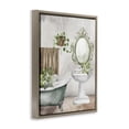 thumbnail image 3 of Stupell Industries Bath Greens Botanical Tub Brown Framed Floater Canvas Wall Art design by Kim Allen, 21 x 17, 3 of 9