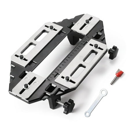 

Walmeck Wooden Door Hinge Hole Opener Hinge Positioning Slotter Multifunctional Hinge Lock Guide Plate Hole Opener with Spanner Bottom Cutter for Woodworking