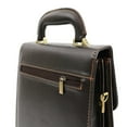 thumbnail image 5 of Deerlux QI003303 9 x 11 x 0.1 in. Leather Messenger Business Briefcase Tablet Bag, Brown - Small, 5 of 7