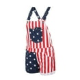 thumbnail image 3 of Women Summer Denim Overalls Adults Color Block Stripe Star Print Suspender Shorts with Pockets Independence Day Playsuits, 3 of 6