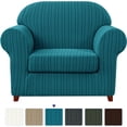thumbnail image 1 of Subrtex Housse de Sofa en Jacquard Extensible à Rayures, 2 Pcs, 1 of 6