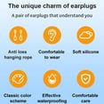 thumbnail image 4 of Anti-lost Rope Waterproof Swimming Earplugs Swimming Accessory Reusable Anti-lost Swimming Earplugs Soft Silicone With Storage Box Noise Reduction Silicone Ear Plugs For Swimming, 4 of 8