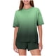 thumbnail image 1 of Pijama informal holgado con estampado de cuello redondo y manga corta para mujer, de poliéster, 1 of 5
