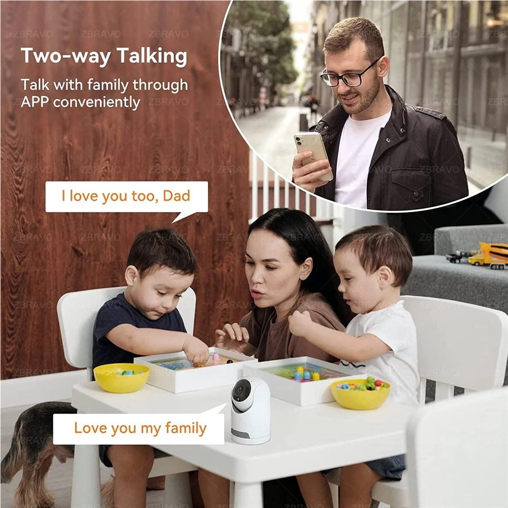 Mini Wifi Camera 3MP 5MP Color Night Vision Two Way Audio Auto Tracking Indoor Use Baby Monitor Wireless Security Camera