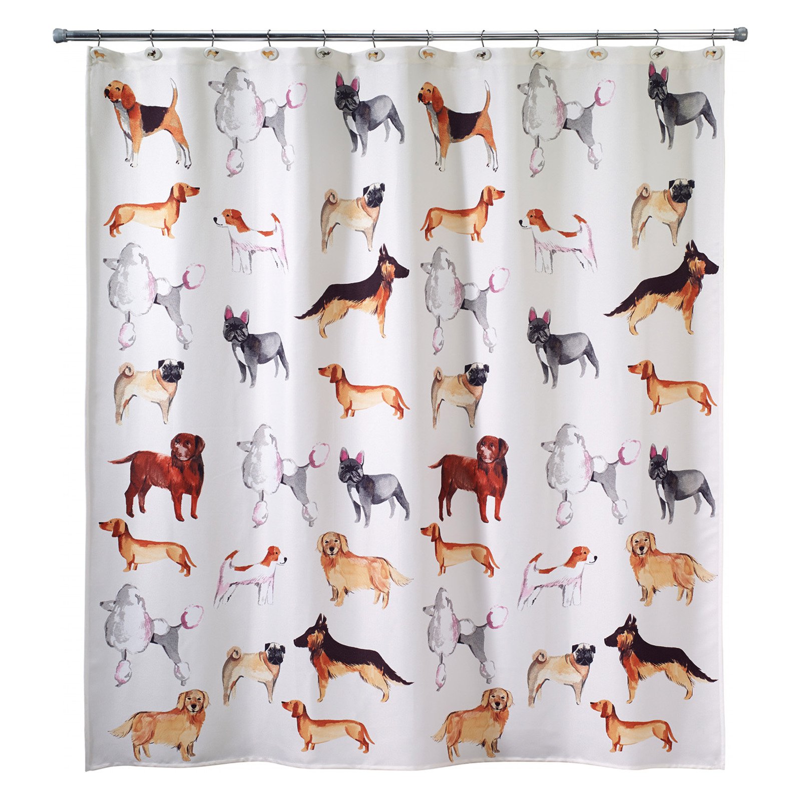 Dogs On Parade Shower Curtain Multicolor