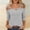 A110 Gray, variant on Womens Cold Shoulder Tops Strappy Cutout V Neck Three Quarter Sleeve T Shirts Casual Elegant Classic Tunic Blouse Date Night Tees Retro Daily Streetwear