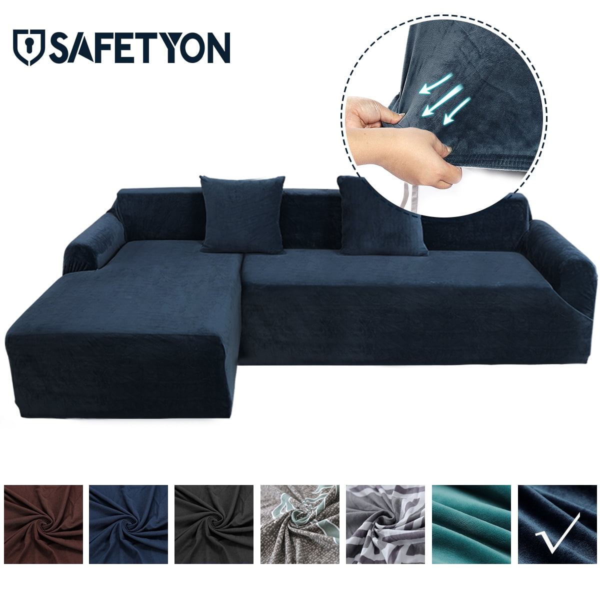 LShaped Sofa Slipcovers, Polyester Fabric Stretch Sofa Covers