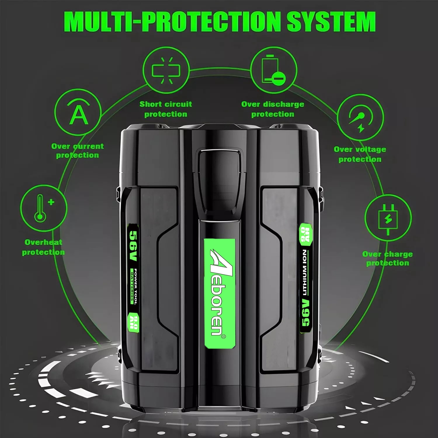 2Pack 50.6V 5.0Ah Replacement for EGO 56V Lithium Battery BA2800T BA2800 BA1400 BA4200 BA5600T EGL1828 BA5600T 5000mAh with Fuel Gauge, Compatible with Ego Power Tools