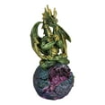thumbnail image 4 of Meditating Green Gaia Yoga Monk Dragon On Rocky Earth LED Sphere Figurine, 4 of 9