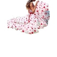 thumbnail image 4 of Seyurigaoka Valentine's Day Women's Sexy Sleeveless Backless Off Shoulder Heart Print Tulle Dress, 4 of 6