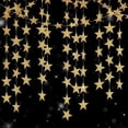 thumbnail image 6 of 4 Pcs 52 Feet Gold Glitter Star Paper Garland,Bexikou Double Side Star Hanging Decorations,Sparking Twinkle Star Garland for Birthday Wedding Engagement Baby Shower Christmas Holiday Party, 6 of 8