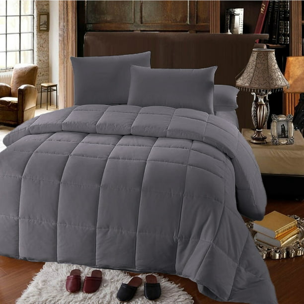 Luxury Gray Down Alternative Comforter All Season Medium Fill