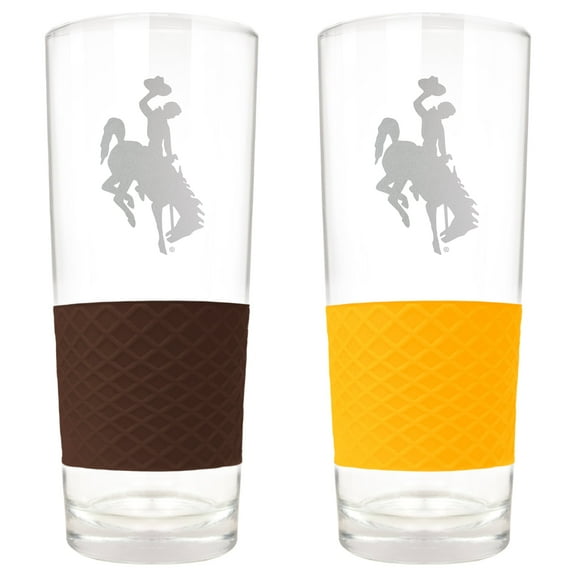 Wyoming Cowboys 22oz. Logo Score Pint Glass Two-Piece Set