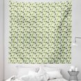thumbnail image 1 of Leaves Tapestry, Spring Forest Themed Meadow Foliage Ornate Diagonal Pattern, Fabric Wall Hanging Decor for Bedroom Living Room Dorm, 5 Sizes, Green Pale Green, by Ambesonne, 1 of 1